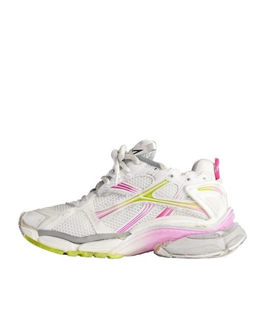 Balenciaga White Lace-Up Runner Sneakers