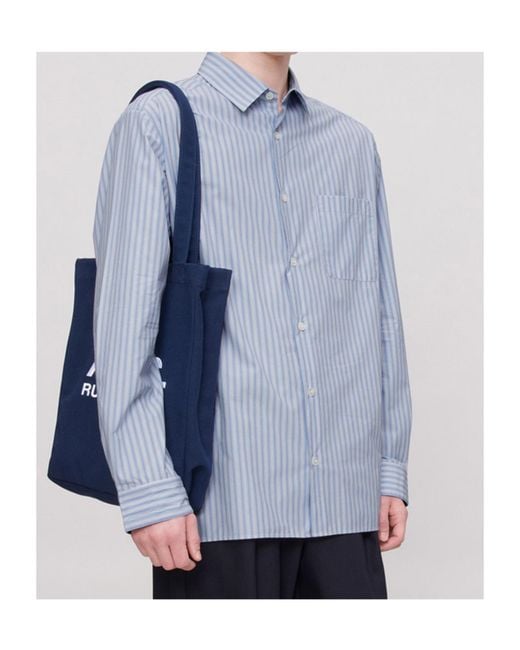 A.P.C. Blue Striped Long-Sleeved Shirt for men