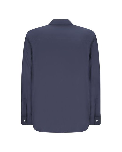 Jil Sander Blue Concealed Button Shirt for men