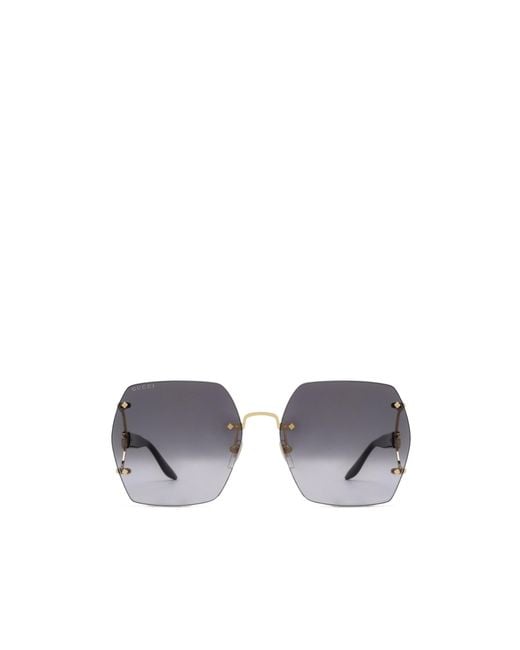 Gucci Metallic Eyewear Geometric Frame Sunglasses