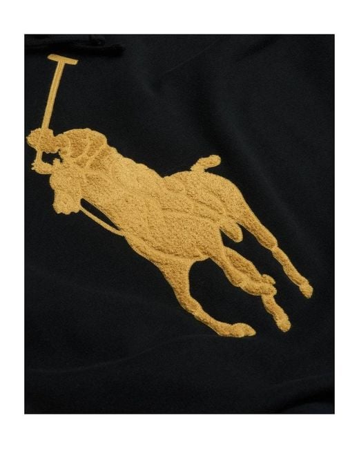 Polo Ralph Lauren Black The Rl Fleece Big Pony Hoodie for men