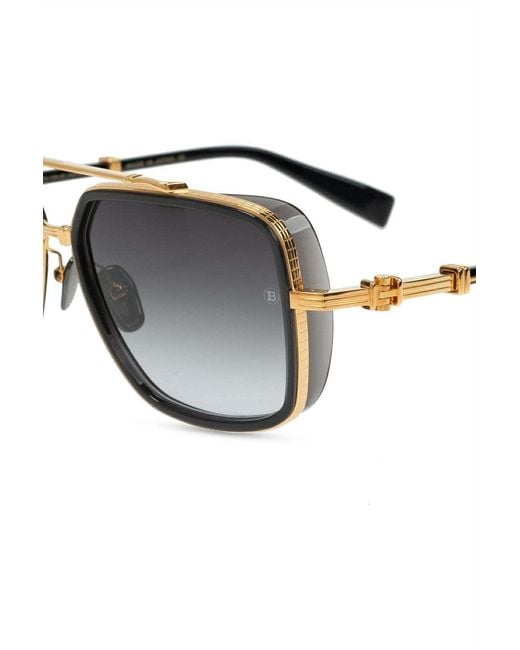 Balmain White Officier Aviator Sunglasses