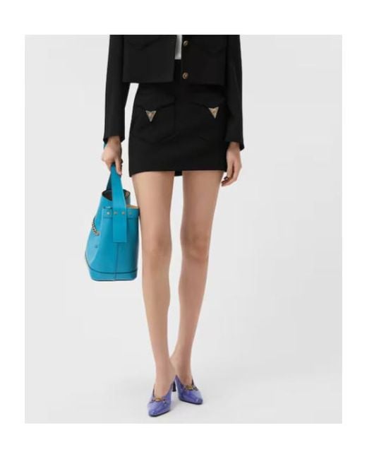 Versace Black Wool Mini Skirt