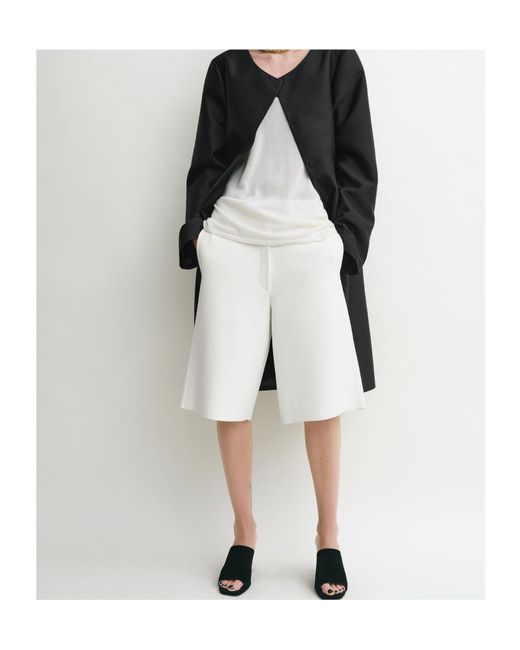 Totême  White Fine-Knit Shorts