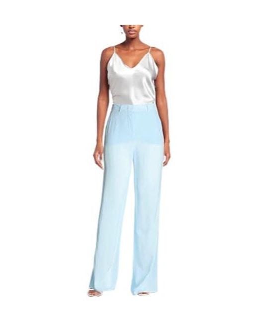 Sportmax Blue High-Waisted Loose Suit Trousers