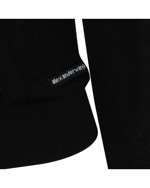 Alexander Wang Black Button-Up V-Neck Cardigan