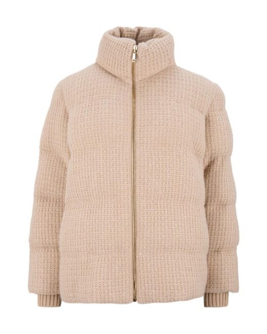 Fabiana Filippi Natural Stand-Up Collar Zipper Cotton Jacket