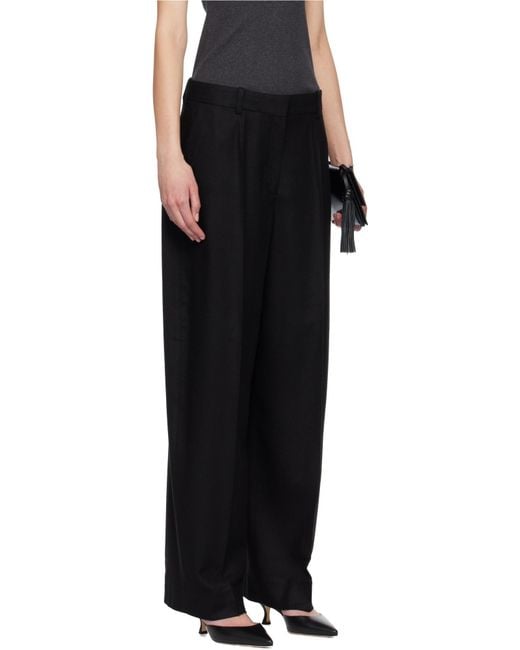 Totême Black Totême Pleated Wide-Leg Pants