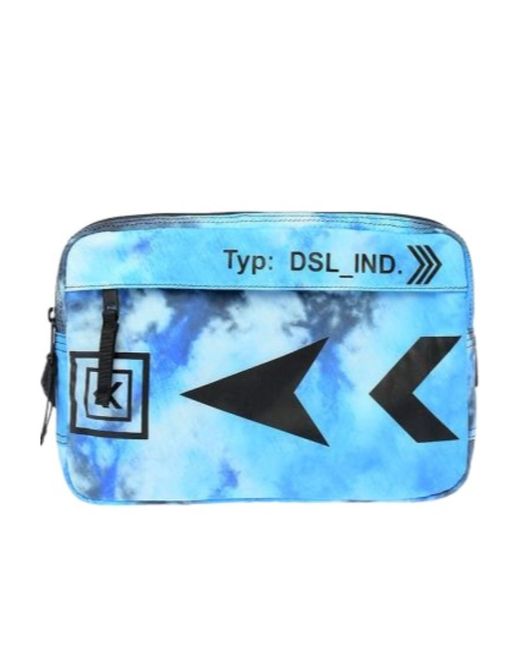 DIESEL Blue Tie-Dye Arrow-Printed Belt Bag