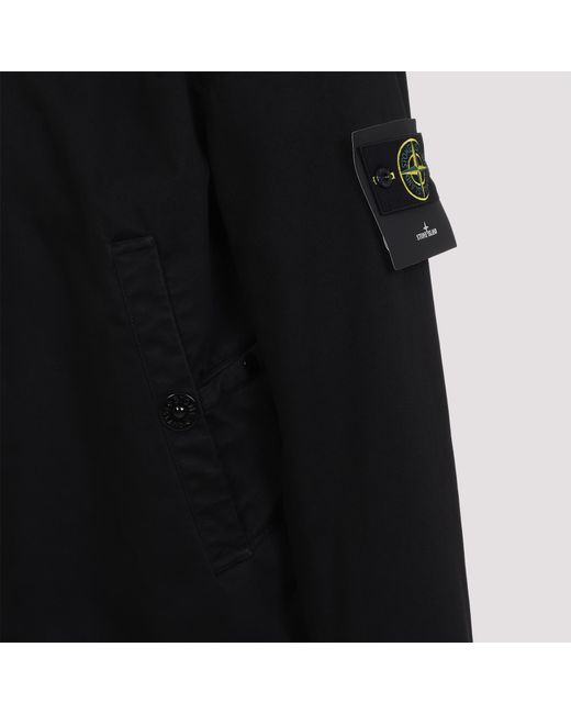 Stone Island Black Compass Patch High-Neck Bomber Jacket for men