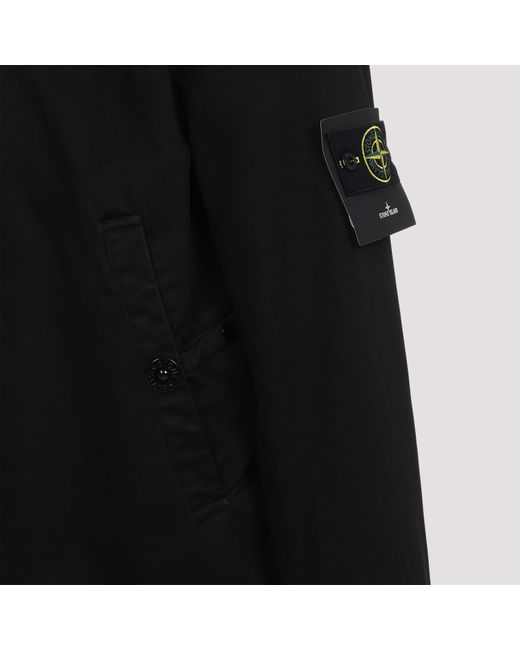 Stone Island Black Compass Patch High-Neck Bomber Jacket for men