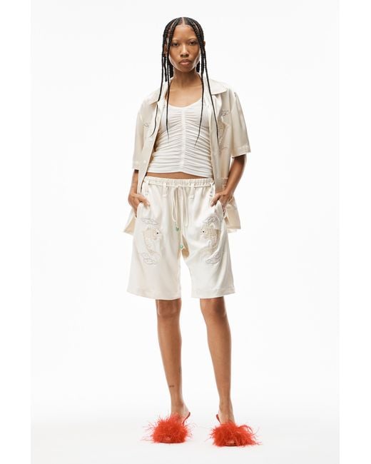 Alexander Wang Natural Embroidered-Design Pyjama-Set