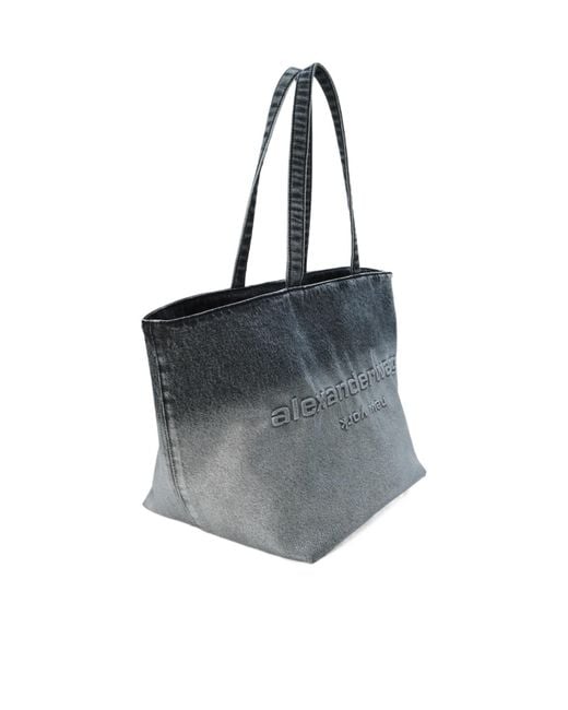 Alexander Wang Gray Punch Large Denim Tote Bag