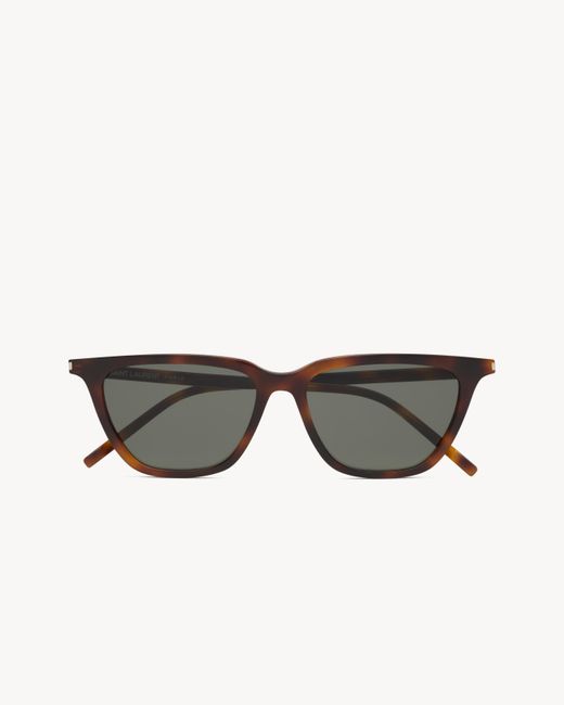 Saint Laurent White Sulpine Geometric-Frame Sunglasses