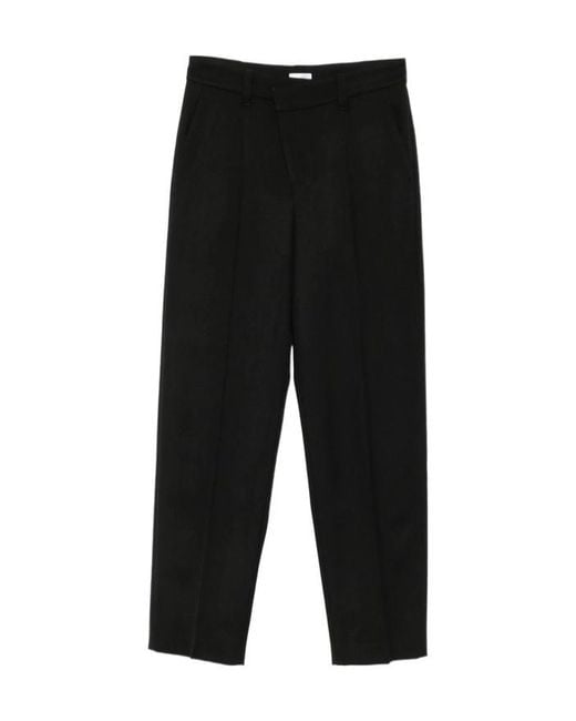 Brunello Cucinelli Black Pressed-Crease Straight-Leg Trousers
