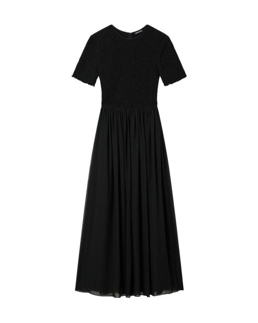 Emporio Armani Black Shirred-Bodice Maxi Dress