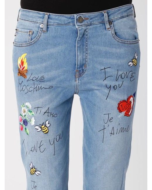 Moschino Blue Printed Jeans