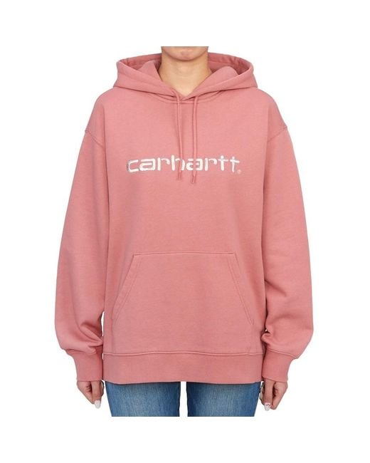 Carhartt Pink Logo-Embroidered Hoodie