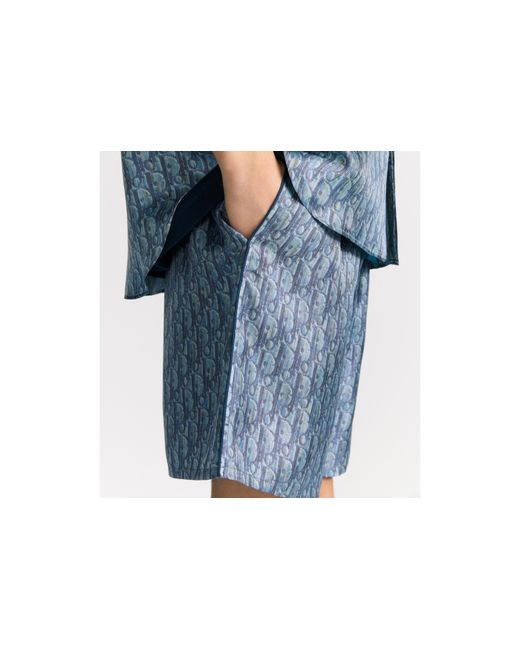 Dior Blue Oblique Shorts for men