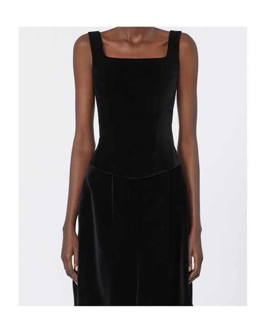 Max Mara Black Baden Velvet Bustier Top