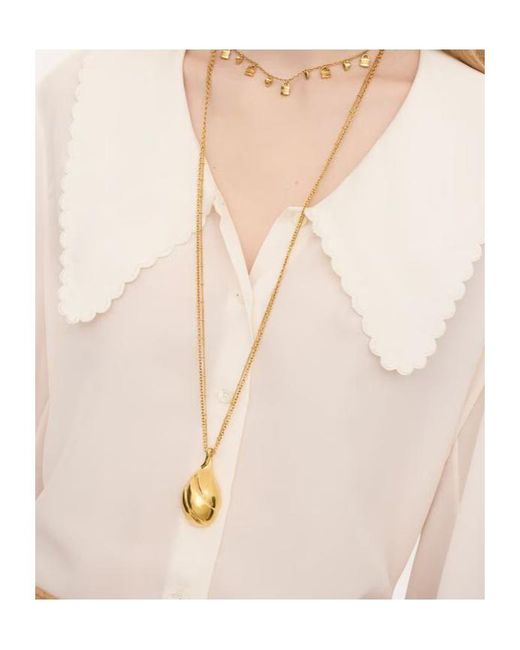 Chloé White Chloé Scalloped Collar Shirt