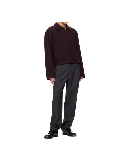 Rier Purple Wool Collared Polo Shirt for men