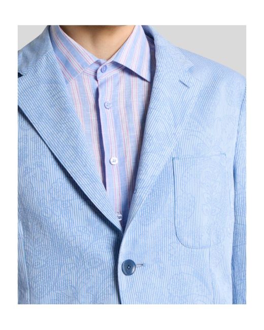 Etro Blue Single Breasted Jacket for men