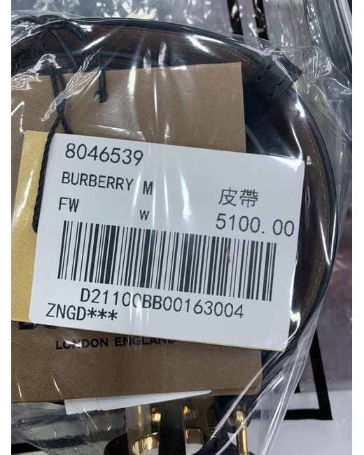 Burberry White Tb Plaque Buckle Belt