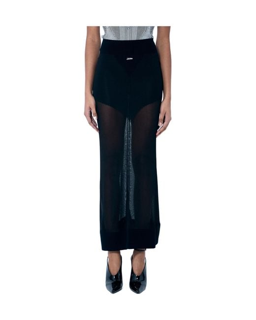 Jean Paul Gaultier Blue The Logo Knitted Skirt