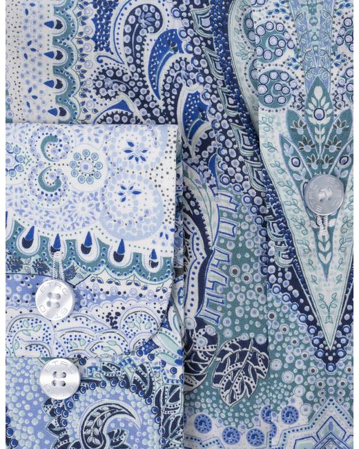 Etro Blue Paisley-Print Shirt for men