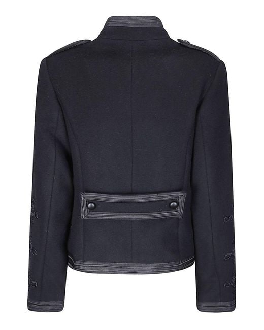P.A.R.O.S.H. Blue P.A.R.O..H. Braided Trim Military Jacket