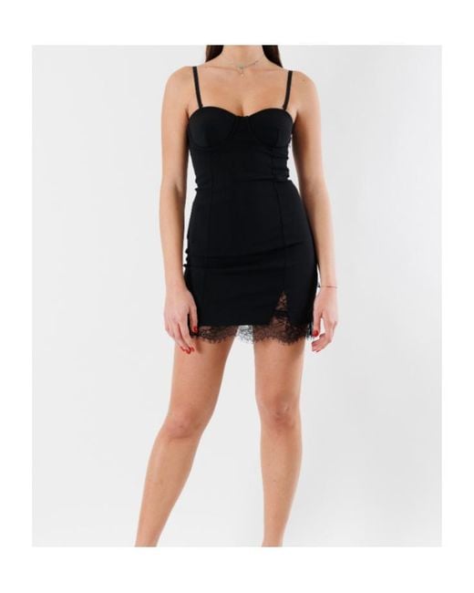 Patrizia Pepe Black Mini Crepe Sheath Dress
