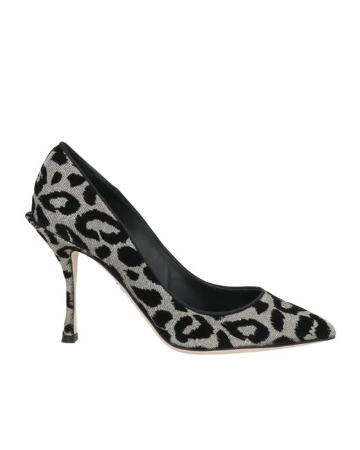 Dolce & Gabbana Black Leopard Print Pointed-Toe Stilettos