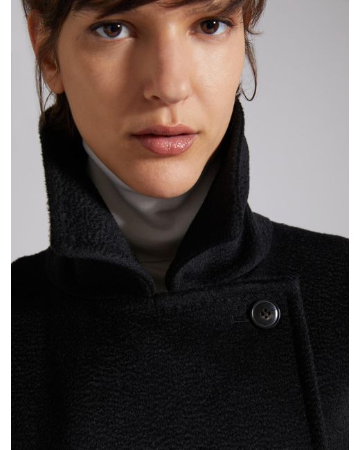 Max Mara Black Tie A Belt Overcoat
