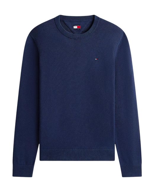 Tommy Hilfiger Blue Tommy Flag Embroidery Lightweight Slim Jumper for men