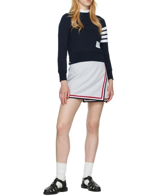 Thom Browne Blue Classic Loopback 4-Bar Sweatshirt