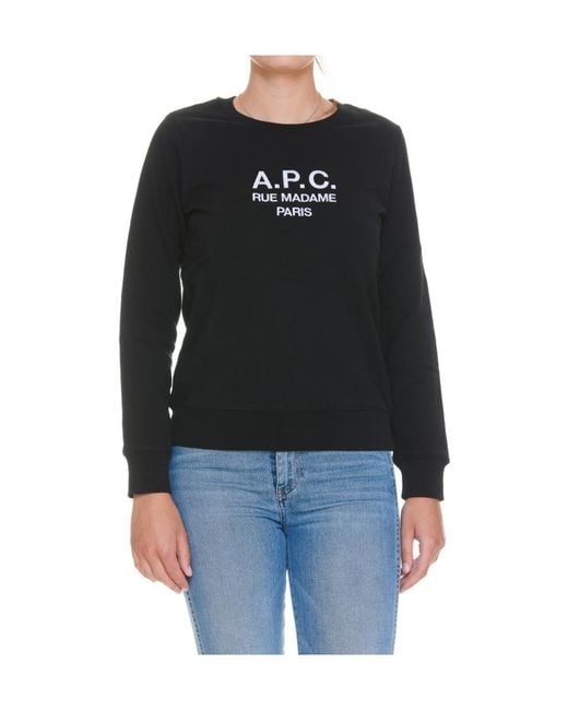 A.P.C. Black Logo Embroidered Crewneck Sweatshirt