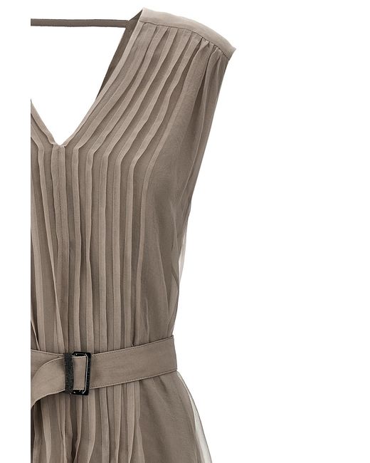 Brunello Cucinelli Natural Silk Dress