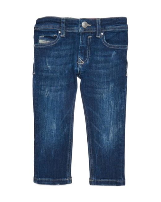 DIESEL Blue D-Slinkie-B Distressed Jeans for men