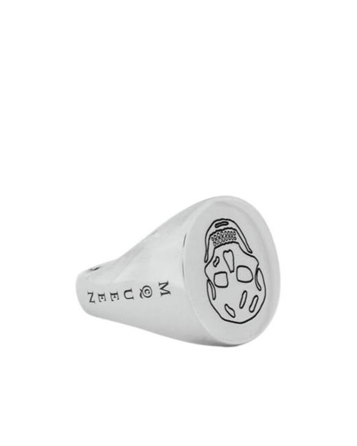 Alexander McQueen White Skull Signet Ring for men