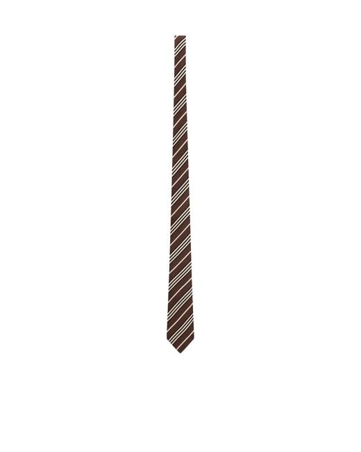 Saint Laurent White Striped Tie for men