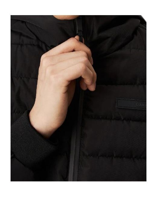 Calvin Klein Black Technical Twill Hooded Jacket for men