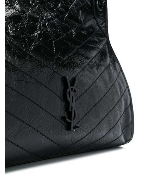 Saint Laurent Black Niki Logo Plaque Shoulder Bag