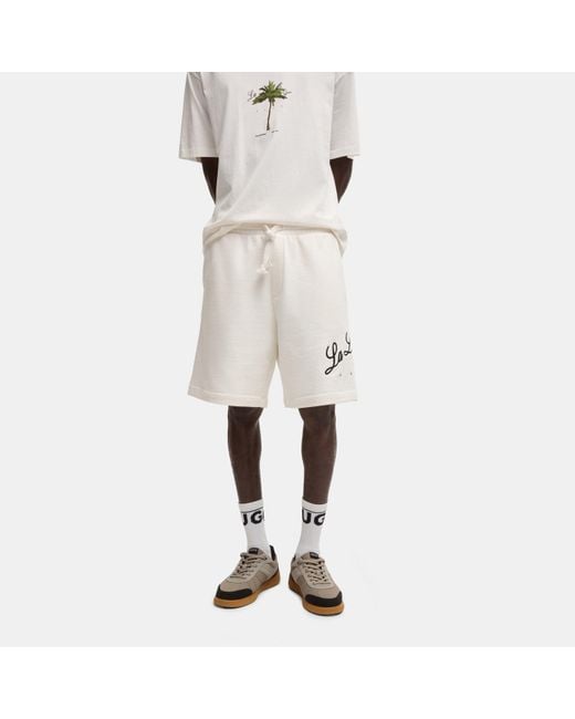 Boss White Loose Shorts for men