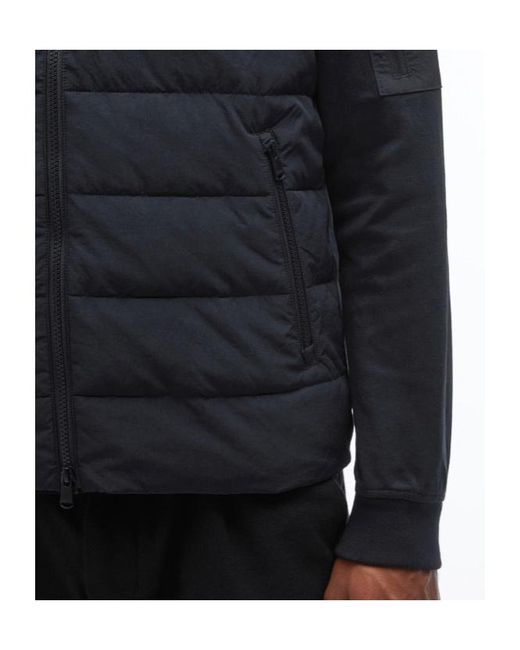 Barbour Blue Stanley Hooded Quilted Sweatshirt for men