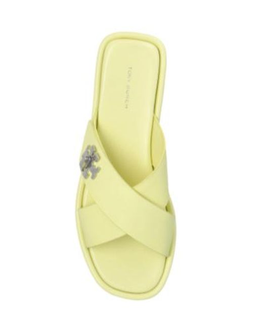 Tory Burch Yellow Leather Slides
