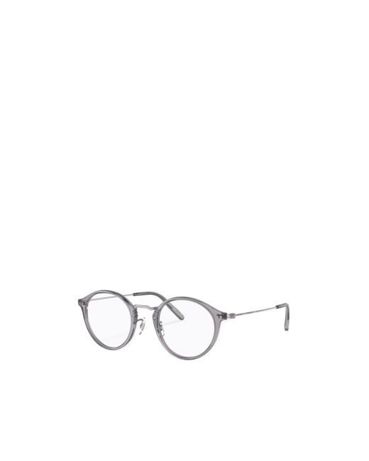 Oliver Peoples White Round Frame Plain Mirror for men