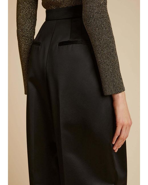 Khaite Black Front Pleated Trousers