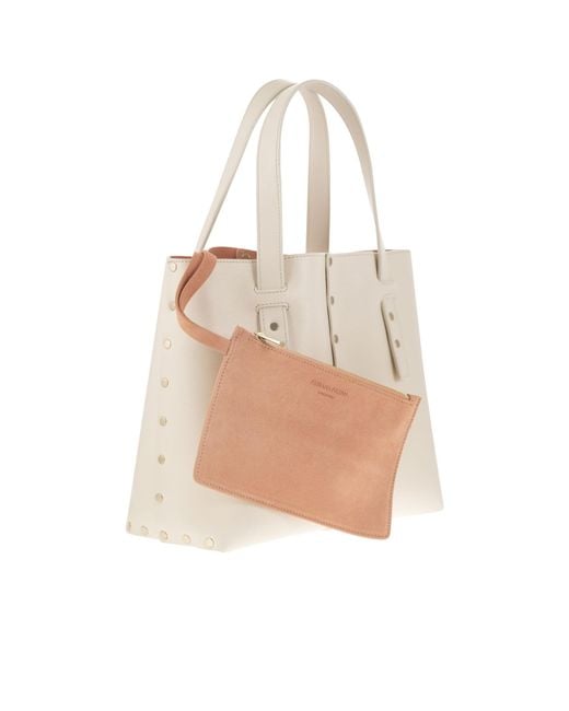 Fabiana Filippi Natural Stud Embellished Mini Tote Bag