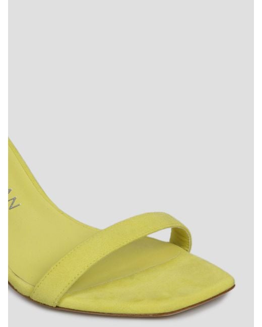 Stuart Weitzman Metallic Logo High-Heeled Sandals